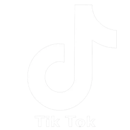 White TikTok logo icon with text below set against a black background