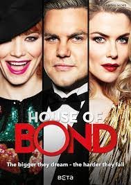 Movie poster for House of Bond features headshots of adult male and two adult females with the title text. 