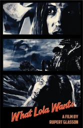 Comic book style vertical panel layout in blue and black tones featuring a frightened woman and a mysterious landscape scene.