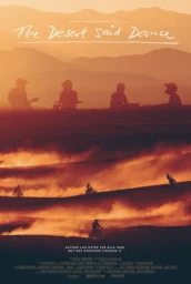 Film poster featuring motorcyclists riding across a dusty desert landscape under a hazy sunset sky with warm orange tones