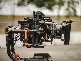 Professional cinema camera rig mounted on a motorized gimbal with matte box and focus lens in Sydney by Josh Bailey
