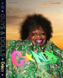Portrait of an older Black woman wearing a green floral ruffled top against an outdoor sunset sky background by Zac Bayly