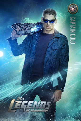 Promotional shot of Wentworth Miller as Captain Cold in Legends of Tomorrow, wearing sunglasses and holding a weapon.