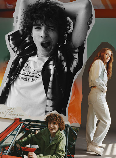 Collage of young people. A young man with curly hair is the primary focus. A second young man and a young woman are also visible.