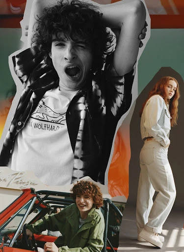 Collage of young people. A young man with curly hair is the primary focus. A second young man and a young woman are also visible.