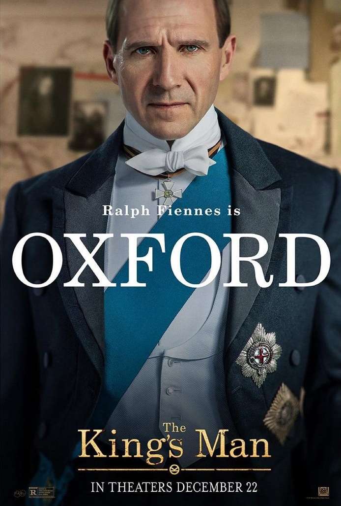 Movie poster of Ralph Fiennes in a suit for 'The King's Man'. The film is set to release in theaters on December 22.