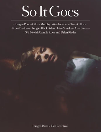 Magazine cover with text So It Goes featuring a portrait of a woman reclining in dim lighting