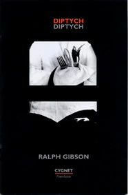 Black and white book cover featuring a diptych of a person holding silverware and a hand.