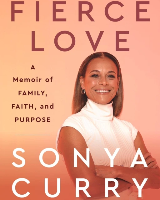 Book cover featuring Sonya Curry. The cover is peach-colored with the title 'Fierce Love' and author's name prominently displayed.