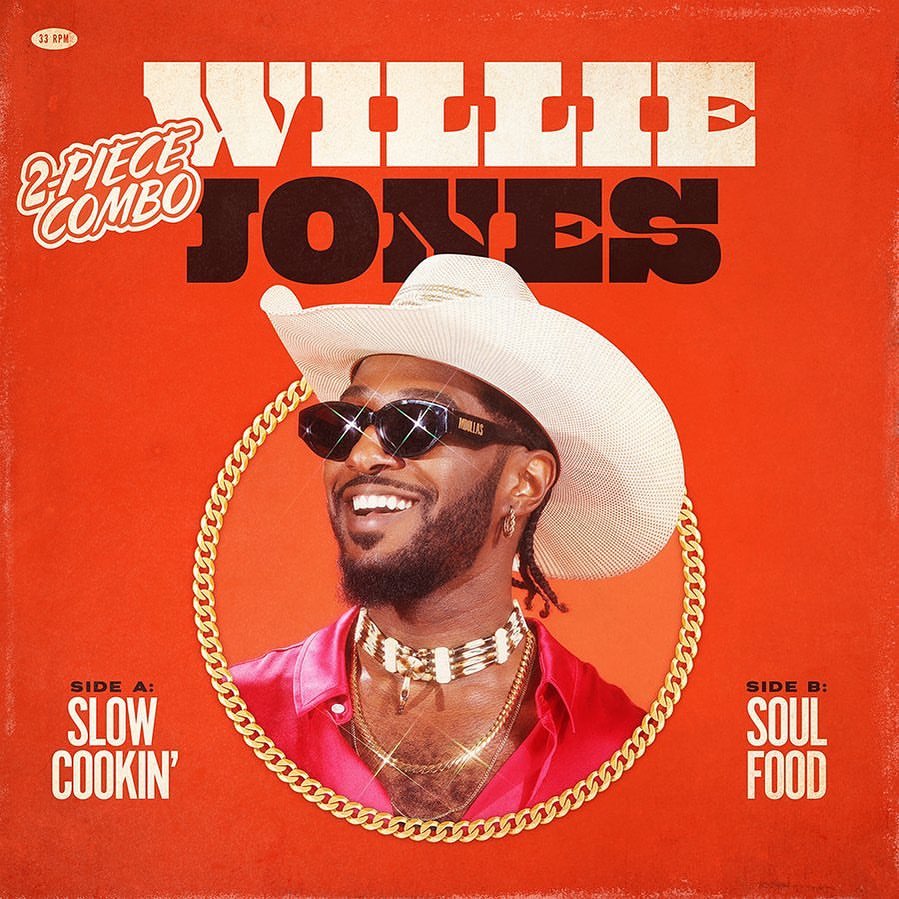 Music album cover art featuring a smiling African American man wearing a cowboy hat and sunglasses inside a golden circular frame.