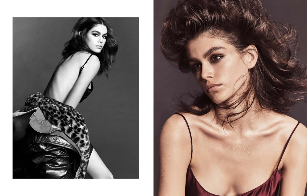 Glamorous portrait of a young woman in a slip dress with animal print jacket. Fashionable studio shot with dramatic hair and makeup.