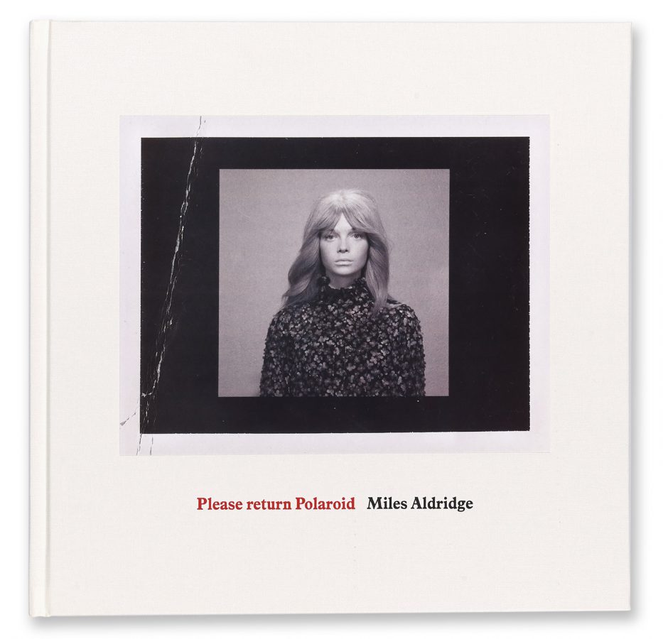Book cover featuring a portrait photo of a woman with blonde hair and a floral top in a square frame, titled "Please return Polaroid."