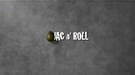 An avocado next to bold white typography reading UAC N ROLL on a grey concrete background.