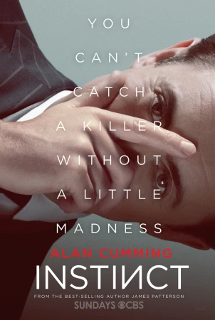Movie poster featuring an adult man with light skin partially covering his face with his hand, set against a pale grey background.