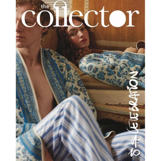 Magazine cover with two models in matching patterned pyjamas. One is reclining, the other sitting, in a warm-toned indoor setting.