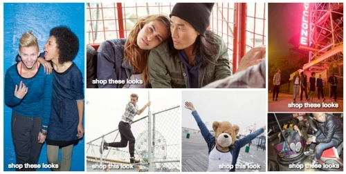 Collage of fashion shots featuring diverse people wearing streetwear clothing in various urban settings and on amusement park rides.
