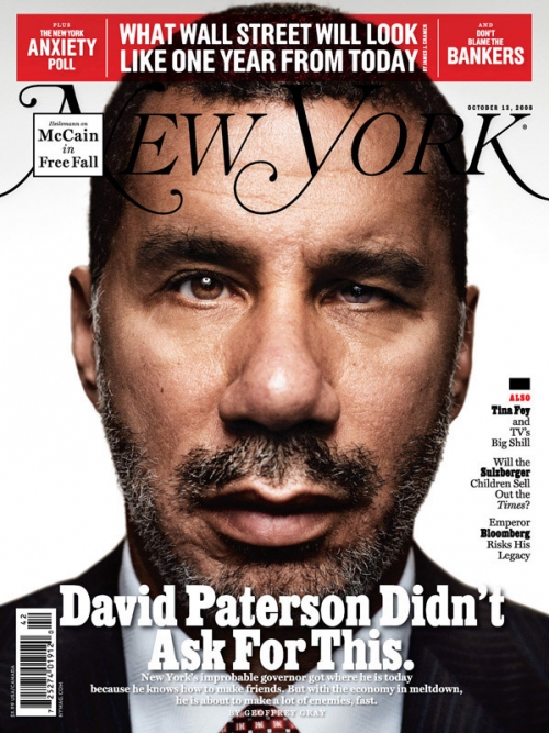 New York magazine cover featuring a close-up portrait of David Paterson, set against the magazine's masthead and cover story headlines.