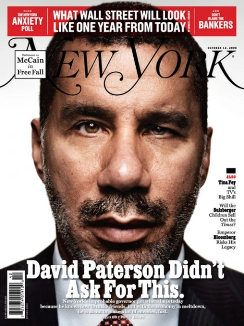 New York magazine cover featuring a close-up portrait of David Paterson, set against the magazine's masthead and cover story headlines.