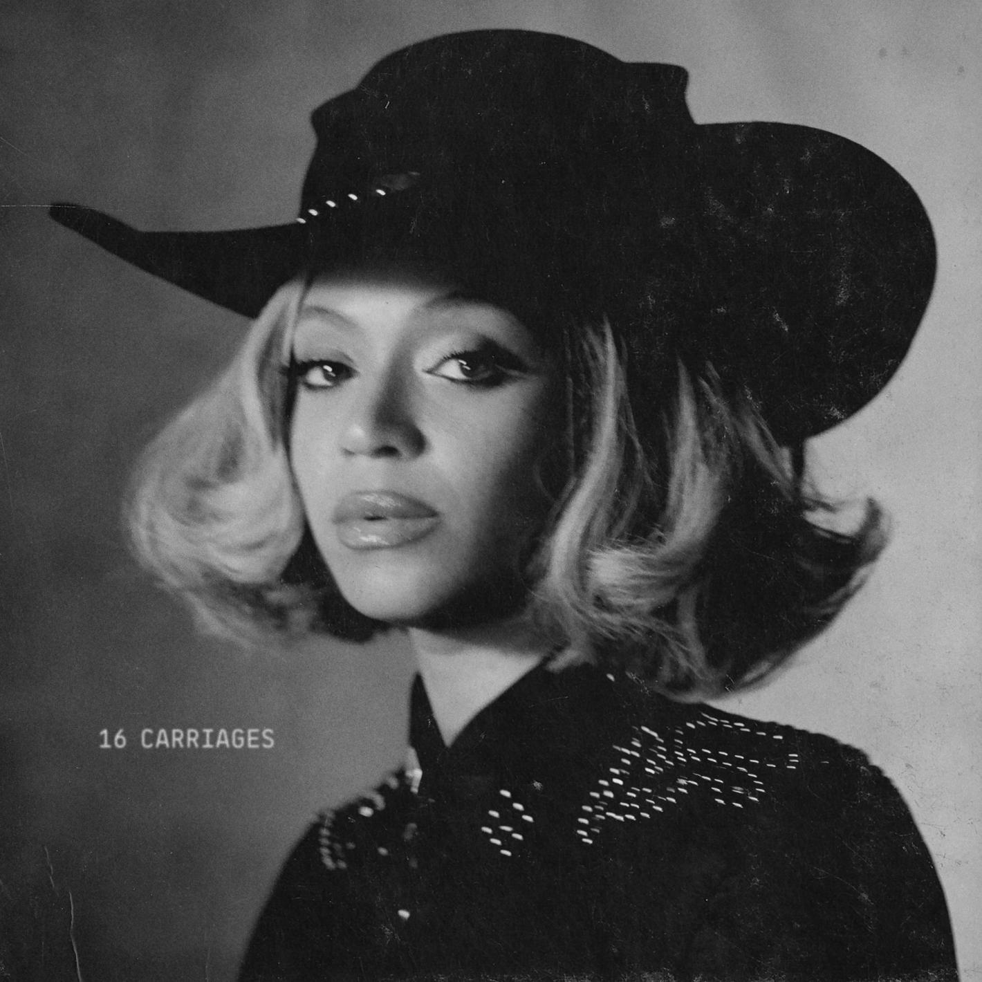 Black and white portrait of woman wearing a cowboy hat and embellished western shirt, looking at the viewer with a serious expression.