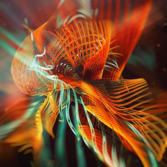 Close-up of a human face with layered paper art, vibrant colors, and geometric shapes creates a unique and textured portrait.