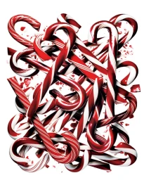 A jumble of scattered red and white striped candy canes with broken peppermint pieces against a plain white background.