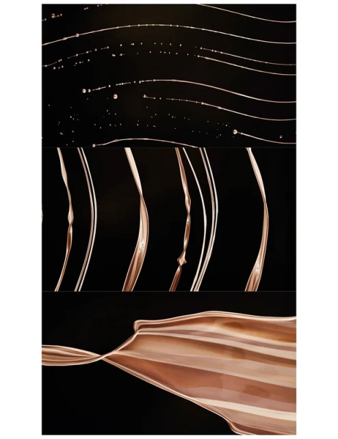 Abstract waves of light and shadow on a dark background create a dynamic fluid design with a sense of motion and elegance.