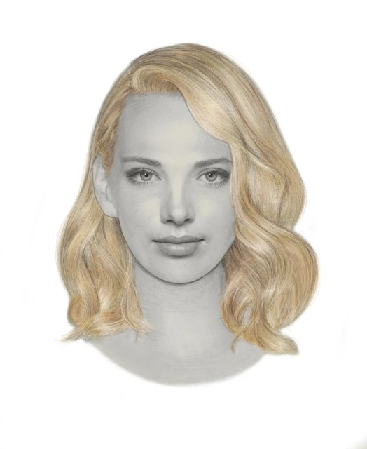 Illustration of an adult female with blonde hair styled in waves, shown in a close-up shot against a white background.