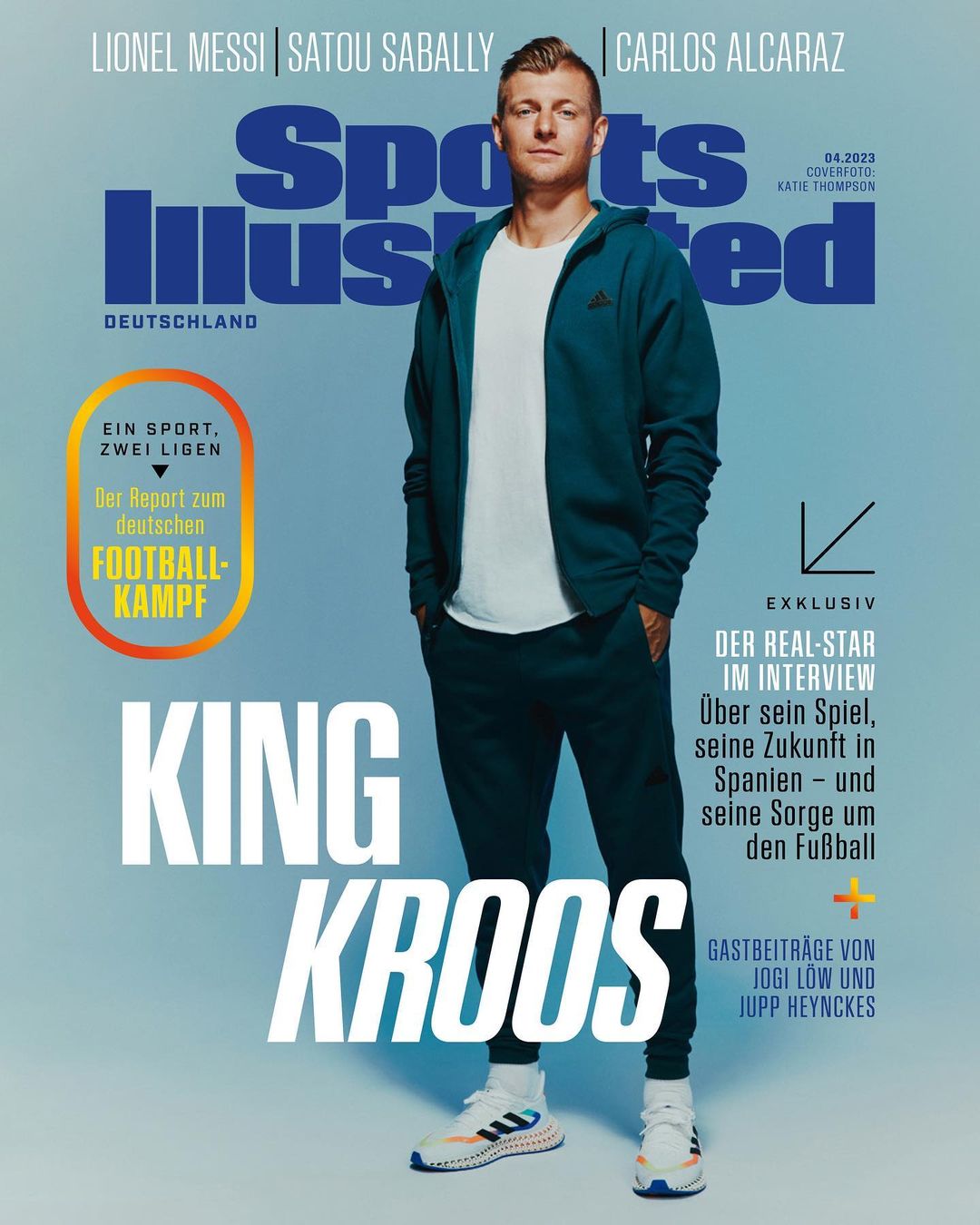 Sports Illustrated magazine cover featuring Tonie Kroos in athletic wear against a blue backdrop, with bold text and logos.