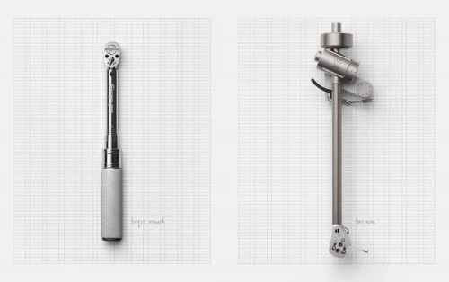 Two torque wrenches against a white background with grid lines, showcasing engineering tools for Visie platform keyword analysis.