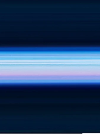 Abstract image with horizontal stripes of dark blue, light blue, and pink, creating a serene and minimalist aesthetic.