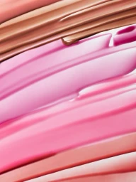 Close-up macro shot of smooth cosmetic cream swatches in shades of brown, pink, and rose against a clean background