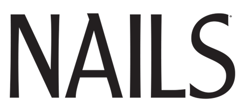 Bold black sans-serif typography with the word 'NAILS' set against a solid black background, creating a striking, minimalist design.