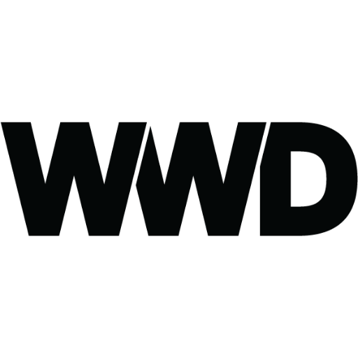 Black and white graphic of the 'WWD' logo, symbolizing Women's Wear Daily, set against a dark background.