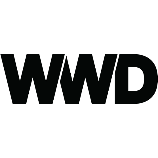 Black and white graphic of the 'WWD' logo, symbolizing Women's Wear Daily, set against a dark background.