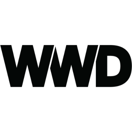 Black and white graphic of the 'WWD' logo, symbolizing Women's Wear Daily, set against a dark background.
