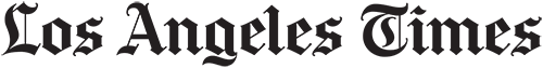 Los Angeles Times logo in a gothic-style font against a black background, showcasing its classic and recognizable design.