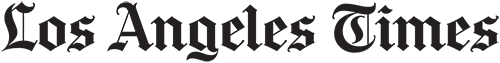 Los Angeles Times logo in a gothic-style font against a black background, showcasing its classic and recognizable design.