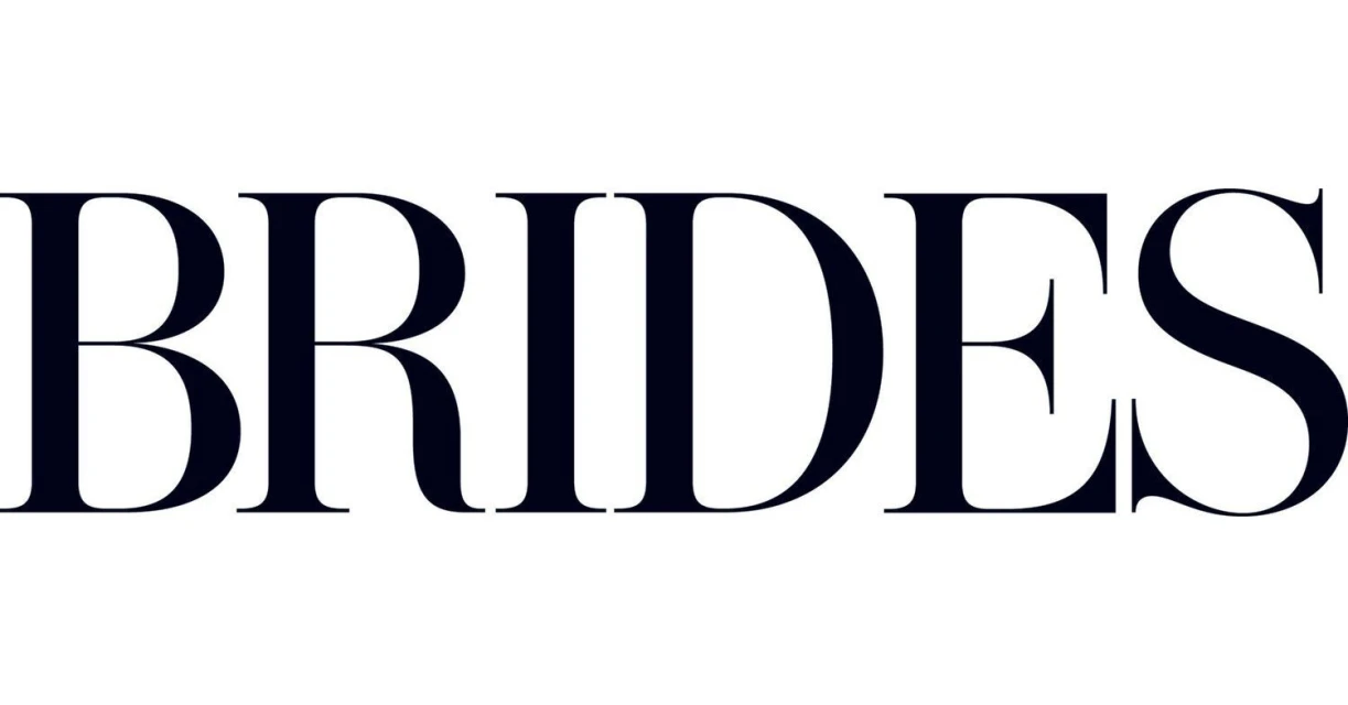 Text graphic featuring the word 'BRIDES' in large, bold, dark font against a stark white background. Clean, modern design.