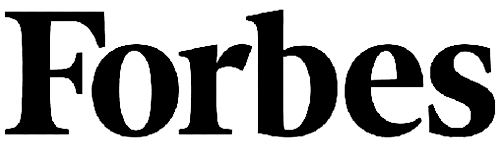 Forbes wordmark logo. Large sans-serif typeface. Displayed against a solid black background. Simple, clean design.