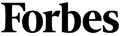 Forbes wordmark logo. Large sans-serif typeface. Displayed against a solid black background. Simple, clean design.