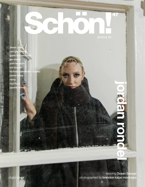 Schön! magazine cover featuring Jordan Rondel, photographed by brandon kaipo morningka, model is wearing Ocean Savage.