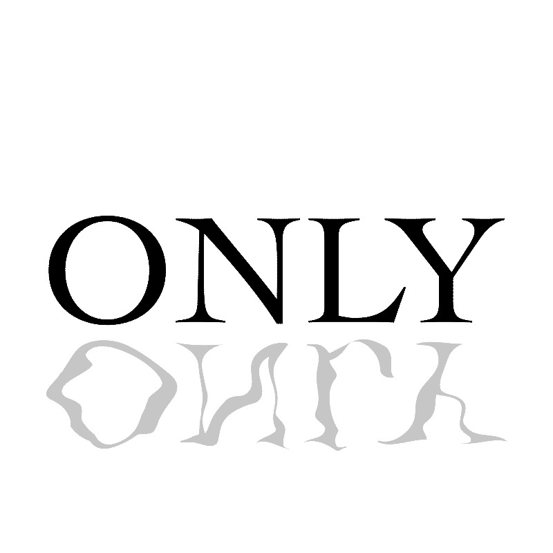 Text art featuring the words 'ONLY' in classic font above 'OURS' in wavy, distorted font, all against a solid black backdrop.