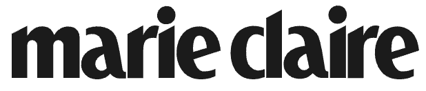 Marie Claire magazine logo displayed in black, featuring a modern sans-serif font and distinctive dot accents on a white background.