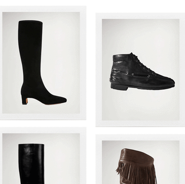 Collage showcasing black and brown leather boots in a grid against a white background, highlighting fashion footwear.