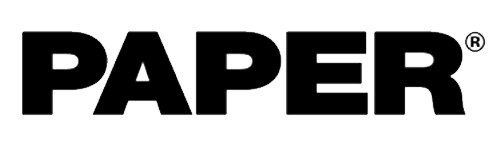 Bold 'PAPER' text logo with white outline against black background. Simple, modern design.