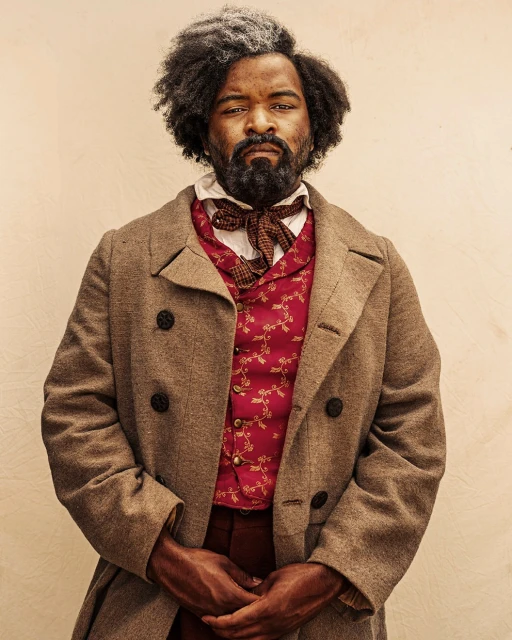 Portrait of a serious-looking adult male with graying hair, a beard, and mustache, wearing a vest and coat against a neutral background.