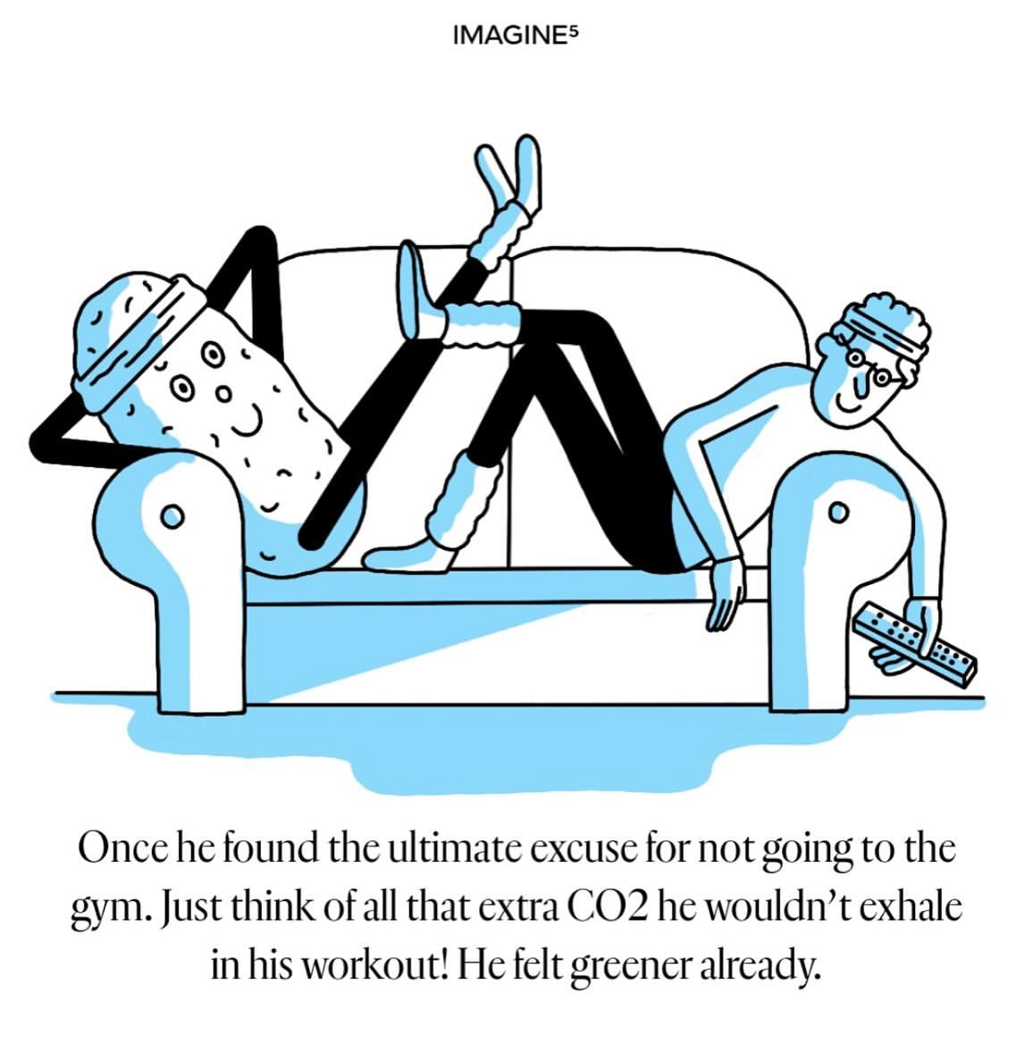 Humorous illustration features an anthropomorphic potato and a human lounging on a couch, one with a TV remote, in a minimalist style.