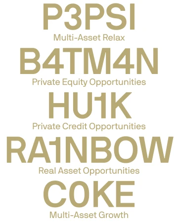 Graphic layout showing asset opportunity categories in beige text against a plain white background