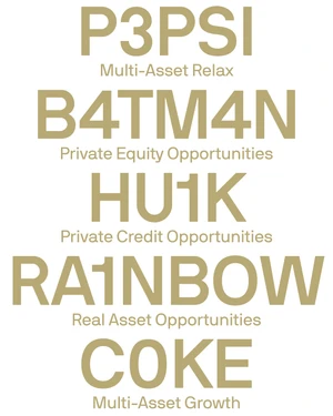 Graphic layout showing asset opportunity categories in beige text against a plain white background