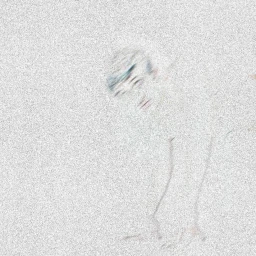 Highly textured, grainy, and desaturated abstract photographic portrait directed by Ben Draghi in New York.